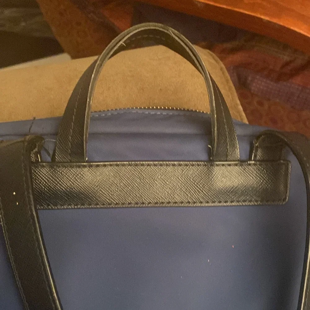 Kate Spade Wilson Road Navy Nylon Black Leather Large Bradley Backpack - Picture 6 of 6